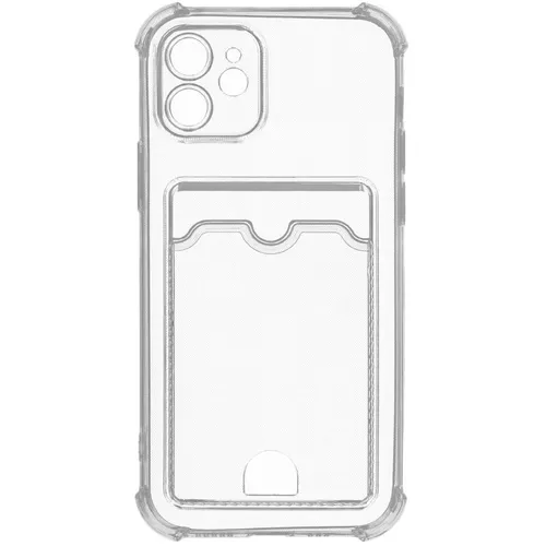 Чехол (клип-кейс) ZIBELINO Silicone Card Holder, для Apple iPhone 12, прозрачный [zsch-iph-12-cam-trn]