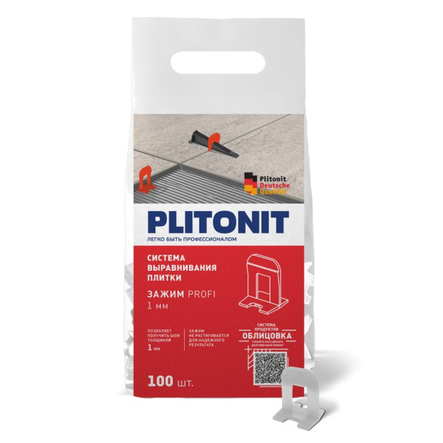 зажимы для выравнивания плитки PLITONIT 1мм 100шт