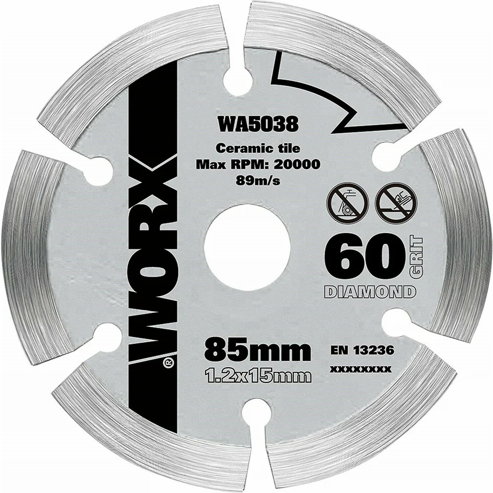 Пильный диск алмазный 85x1.2x15 мм WORX 85X1.2X15