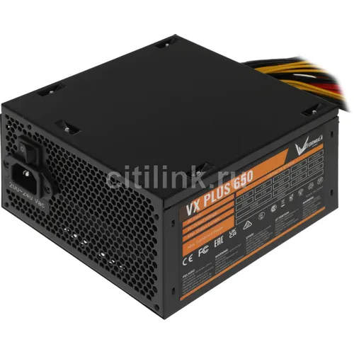 Блок питания Formula AC VX PLUS, 650Вт, 120мм, черный, retail [vx plus 650]