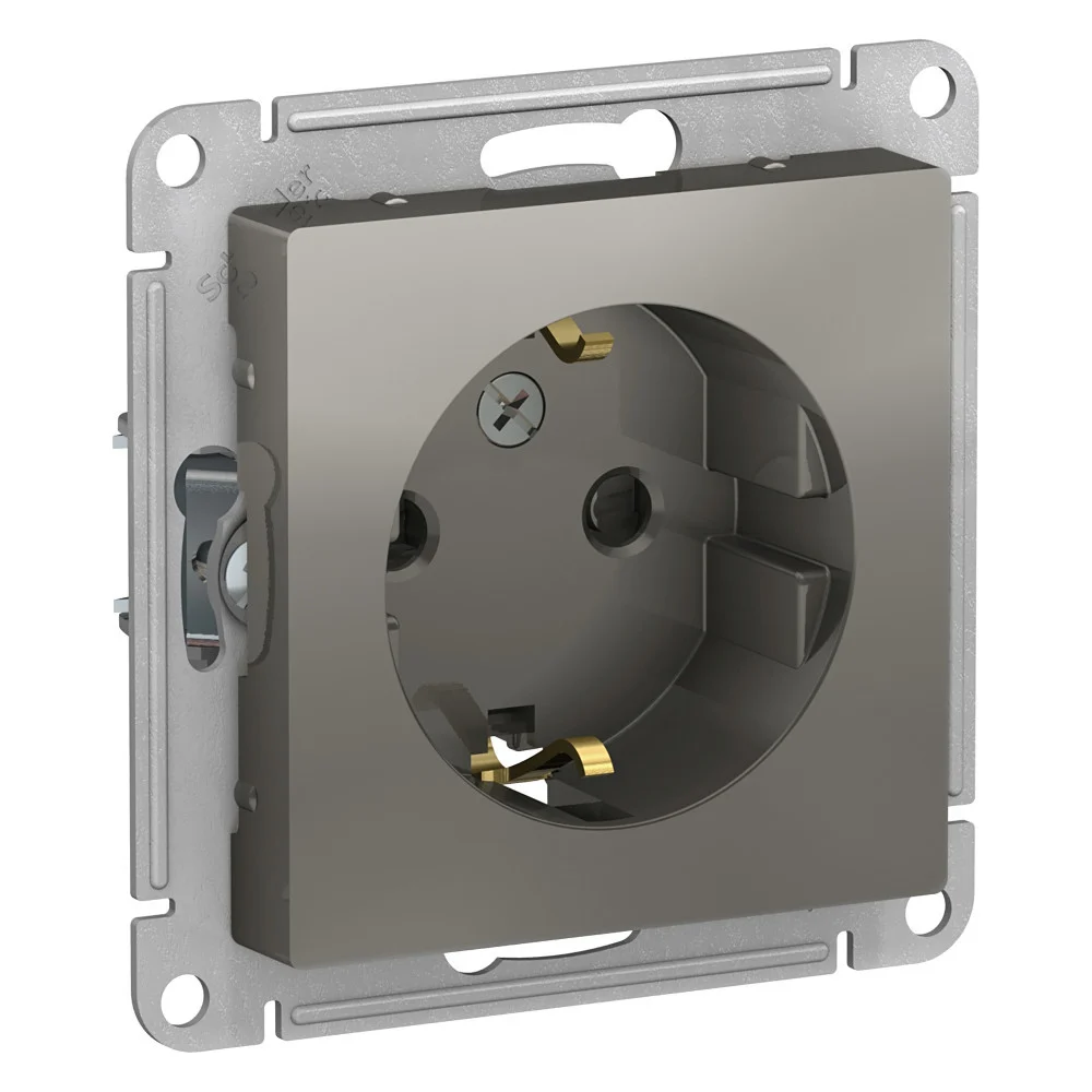 Розетка Systeme Electric AtlasDesign Сталь SE ATN000945
