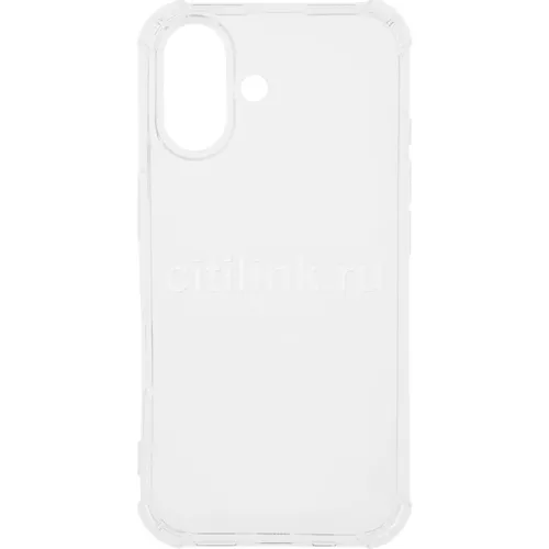 Чехол (клип-кейс) BORASCO Bumper Case, для Apple iPhone 16, противоударный, прозрачный [73512]