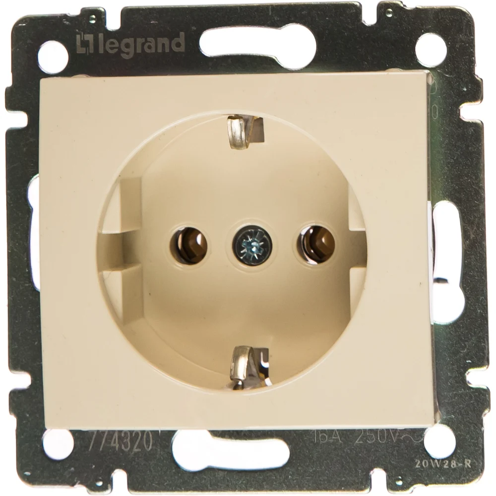 Розетка Legrand с заземлением Legrand Valena без шторок 16А 250В винтовые зажимы слоновая кость 695612