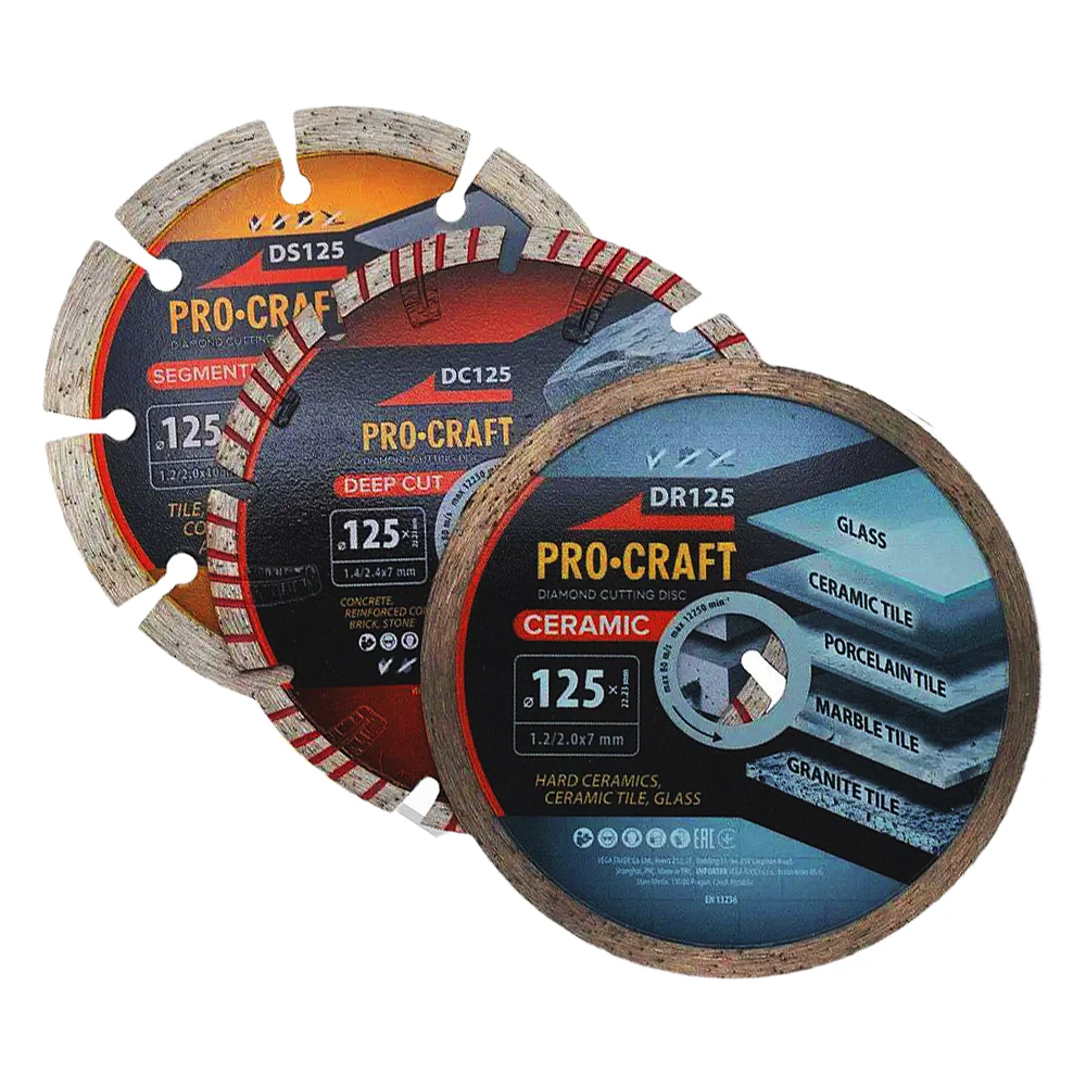 Набор алмазных дисков PROCRAFT 125X22.2