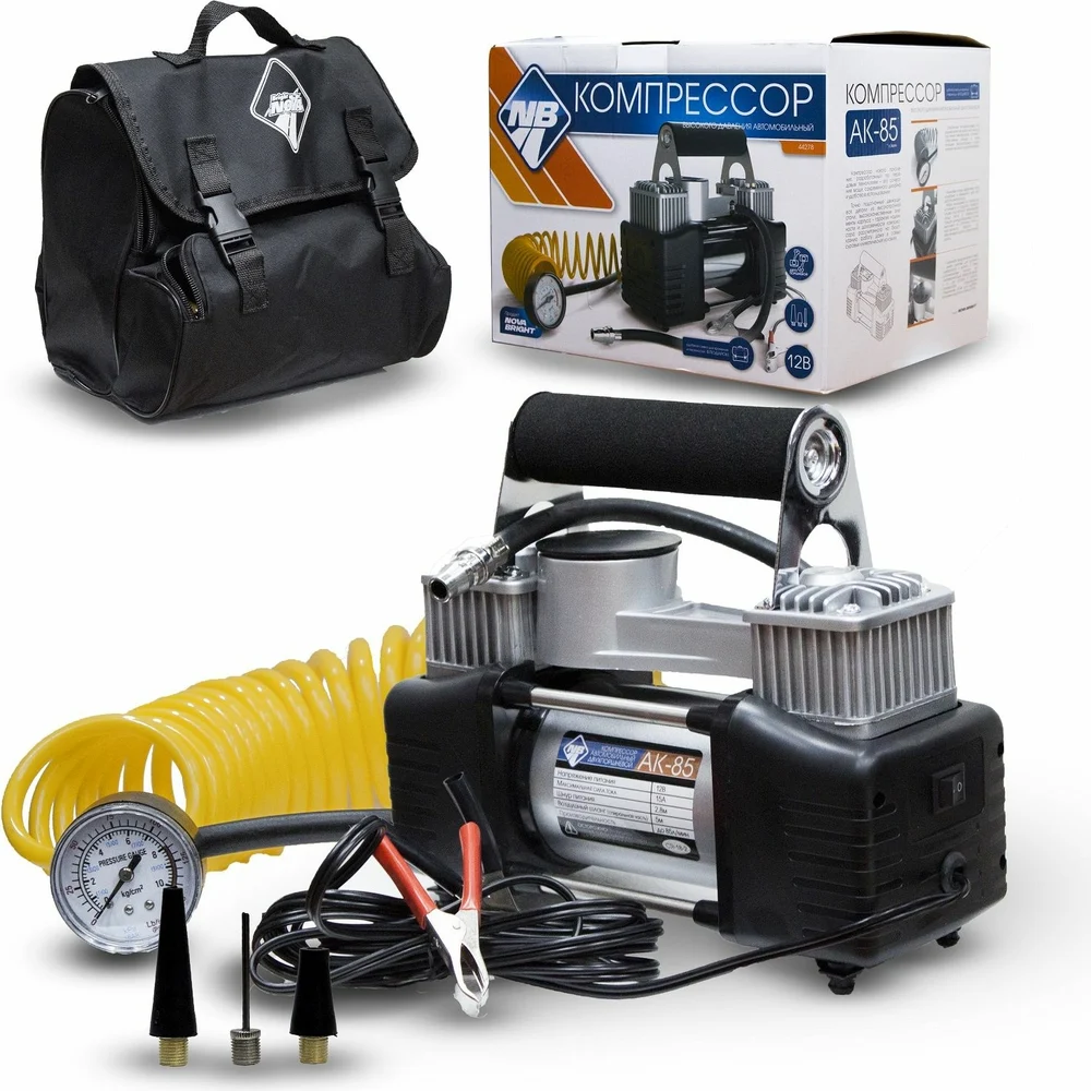 Компрессор Nova Bright АК-85 двухпоршневой, до 85 л/мин, 140 PSI, 12 В 44278