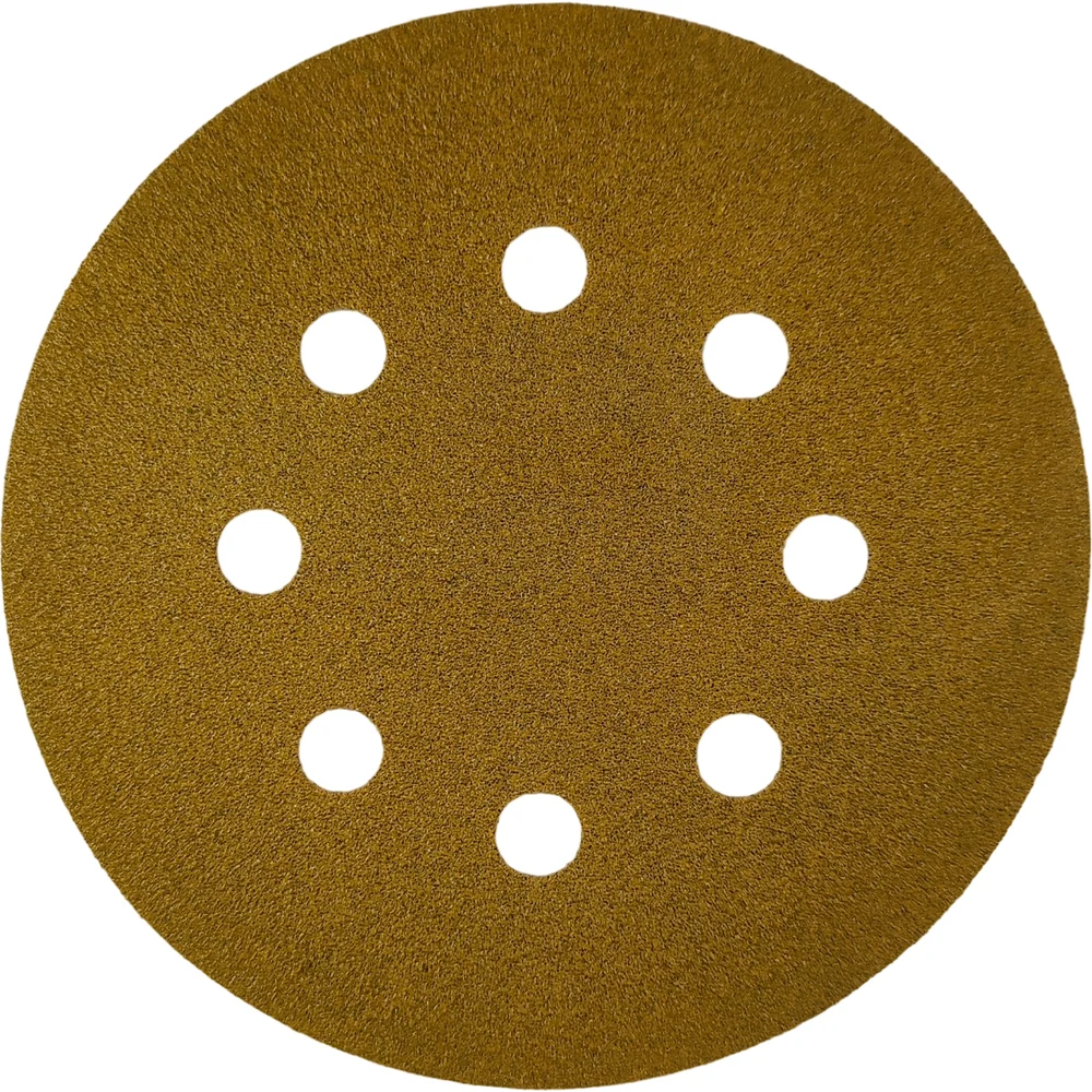 Диск абразивный с липучкой Sandpaper yellow 125 мм 8 отверстий P400 10 шт BRUSHTEX P400