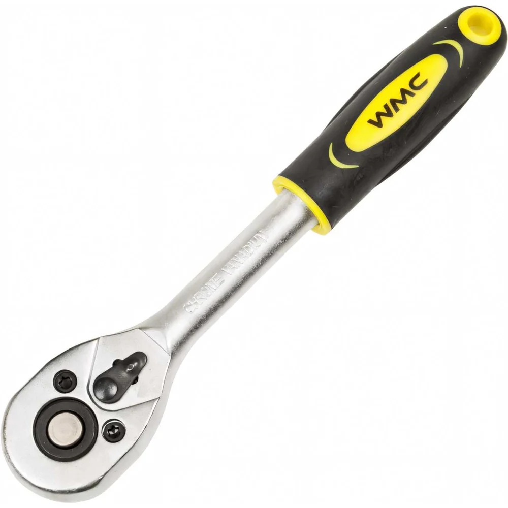 Трещотка реверсивная WMC TOOLS с резиновой ручкой 1/4" WMC-80222(52705)