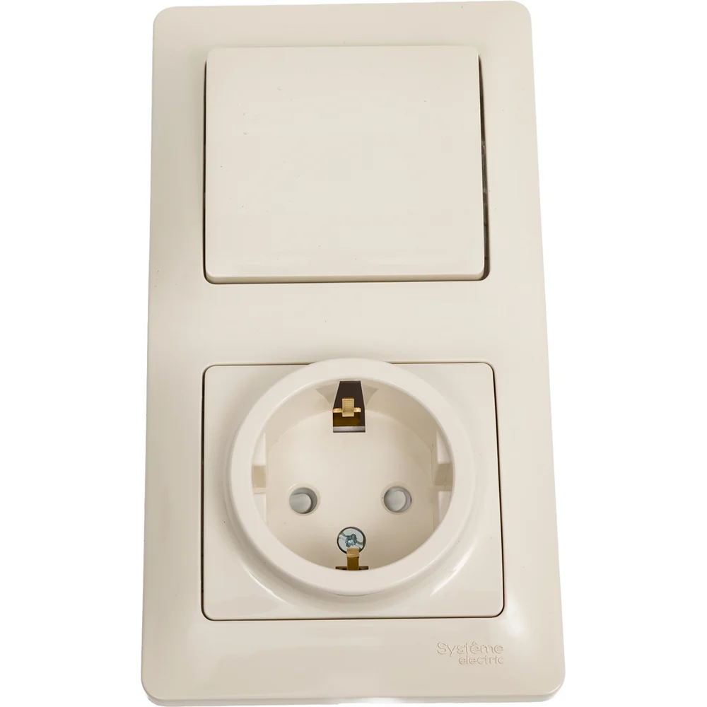 Розетка и 1-кл выключатель Systeme Electric Glossa SE GSL000270