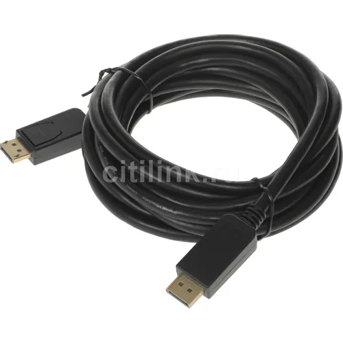 Кабель аудио-видео Buro v 1.2, DisplayPort (m) - DisplayPort (m), ver 1.2, 5м, GOLD, черный [bhp dpp_1.2-5]