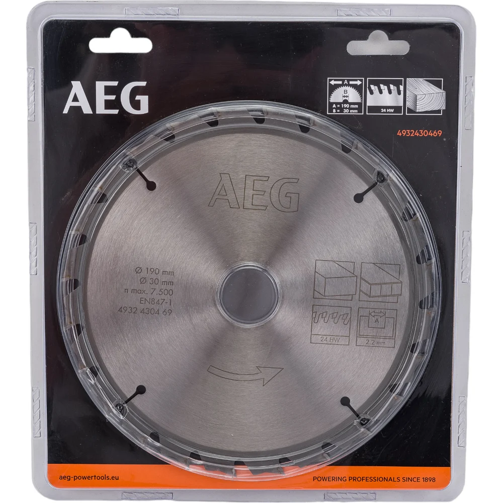 Пильный диск Circular Saw Blades 190x30 мм 24Z AEG 190X30