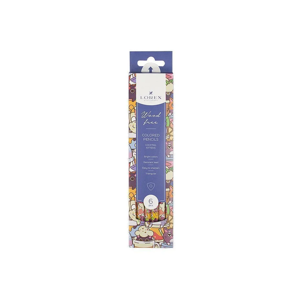 Набор цветных карандашей LOREX WOOD FREE COCKTAIL KITTENS LXCPWF6-CK