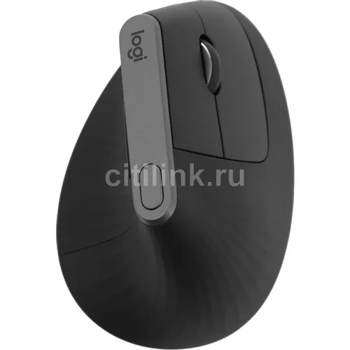 Мышь беспроводная Logitech MX Vertical, Bluetooth/Радио, вертикальная, оптическая, USB, 4000dpi, черный [910-005451]