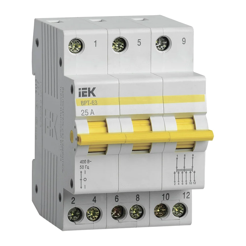 Трехпозиционный выключатель-разъединитель IEK MPR10-3-025