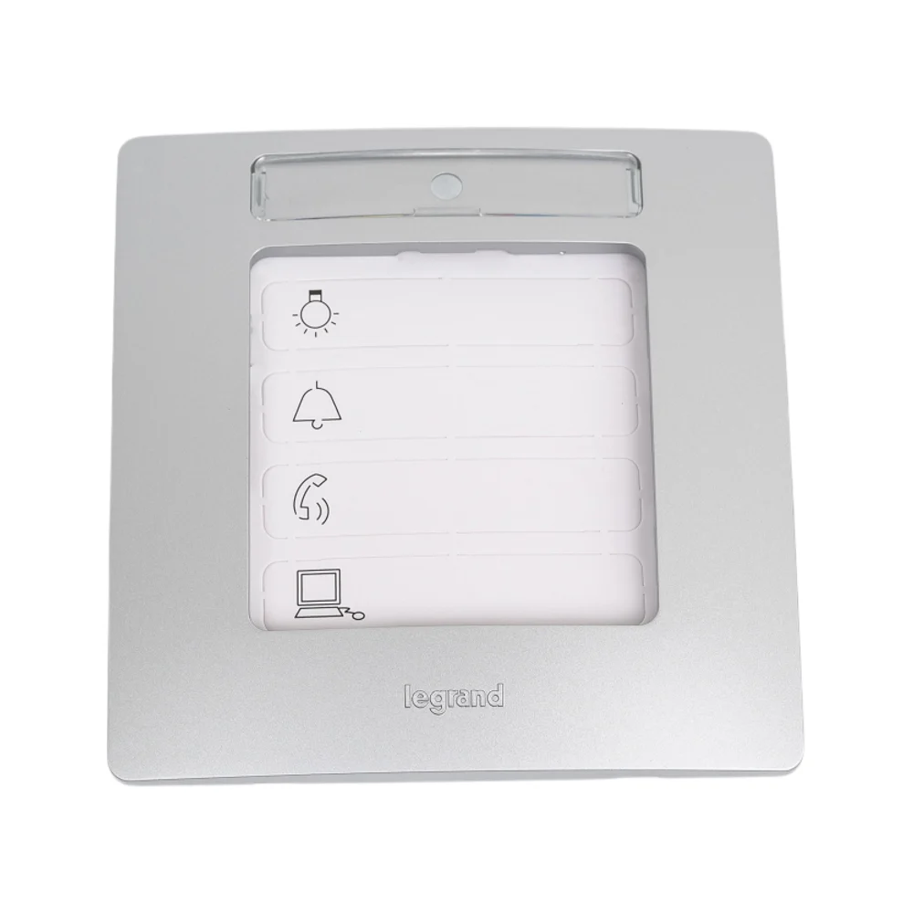 Рамка Legrand Etika 1 пост, с держателем для маркировки, алюминий 672556