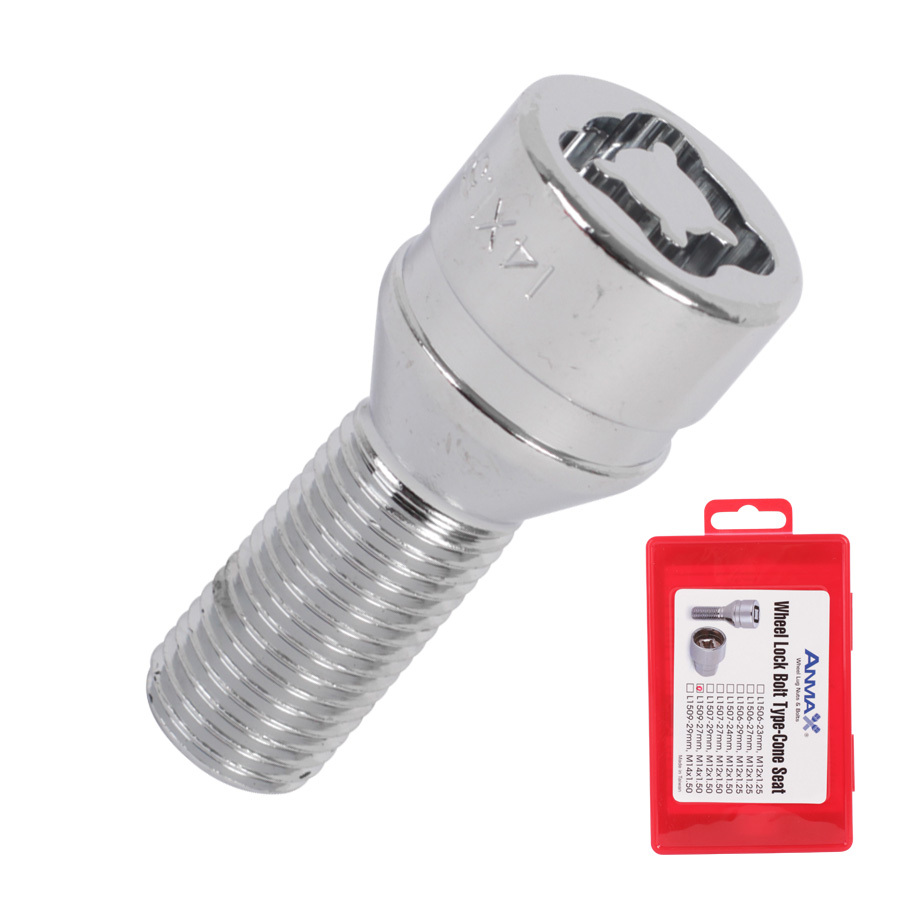 Болт секретный Anmax 14х1,5х27 4+2 17/19 Конус 1509