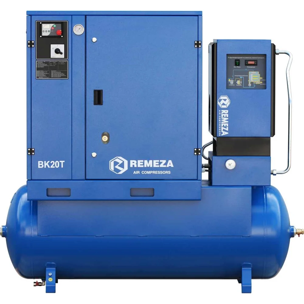 Винтовой компрессор Remeza ВК20Т-16-500Д2 на ресивере, с рефрижераторным осушителем и дополнительными фильтрами УТ-00002903