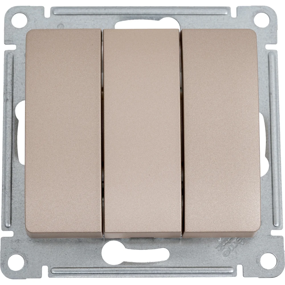 3-клавишный выключатель Systeme Electric GLOSSA 10АХ Титан GSL000431