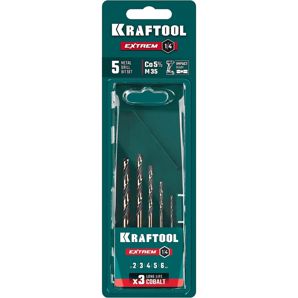 Набор сверл по металлу KRAFTOOL Impact Ready 29652-H10