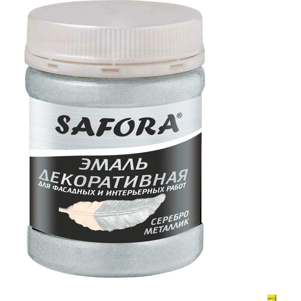 Декоративная акриловая эмаль SAFORA серебро металлизированная 250 г ЭМ100/1М
