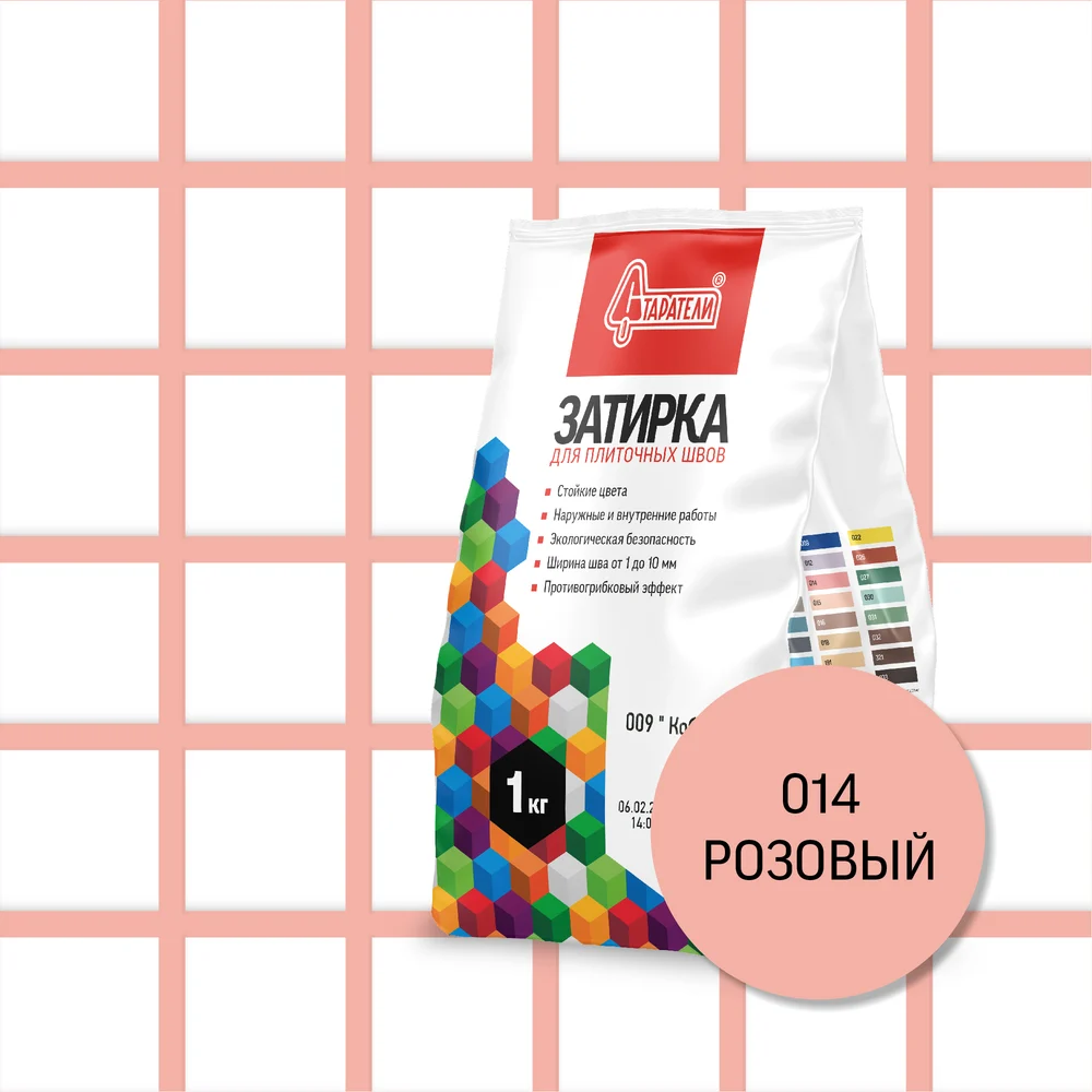 Затирочная смесь для плиточных швов Старатели 1 кг, розовый 014 3277/3500