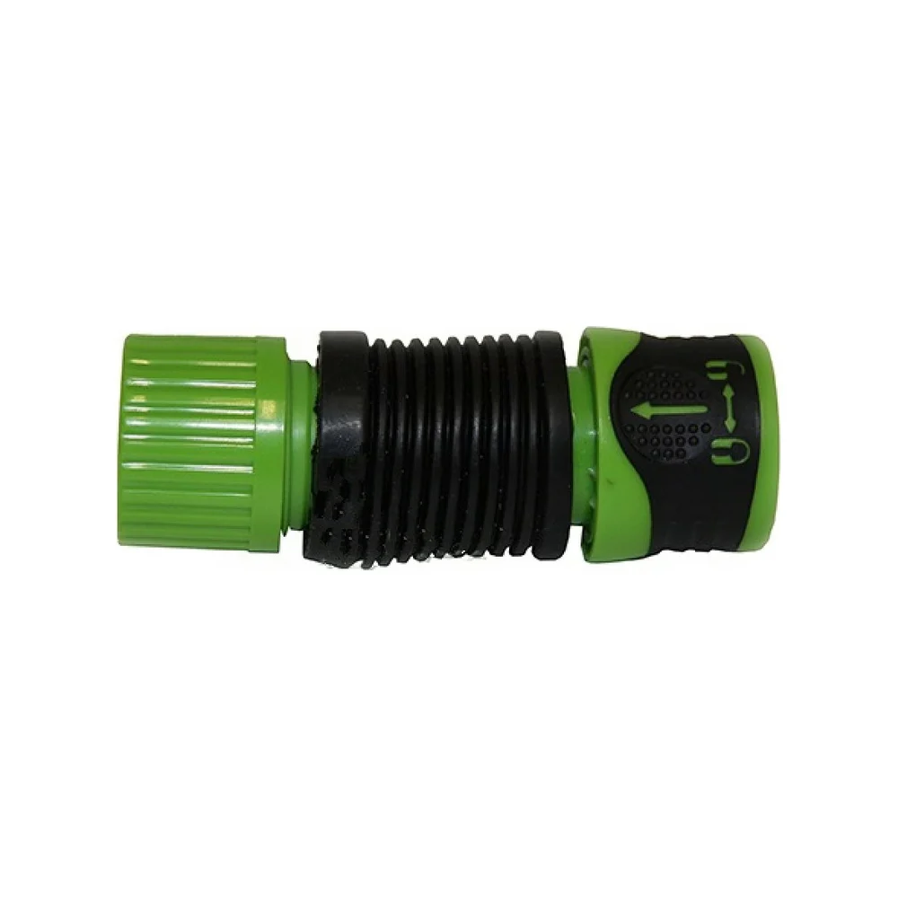 Коннектор гибкий двухкомпонентный аквастоп с замком для шланга 1/2"-5/8&quot Green Helper HC3007
