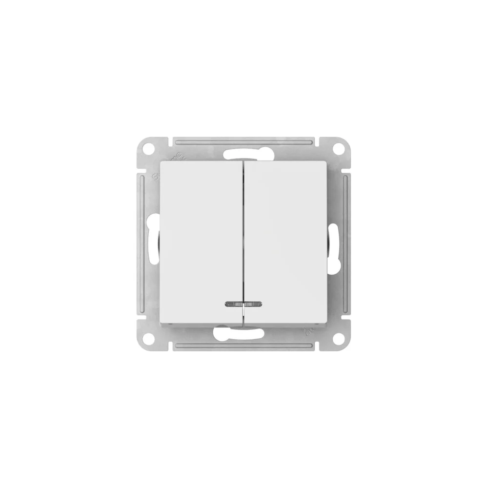2-клавишный выключатель с подсветкой Systeme Electric ATLASDESIGN ATN000153S