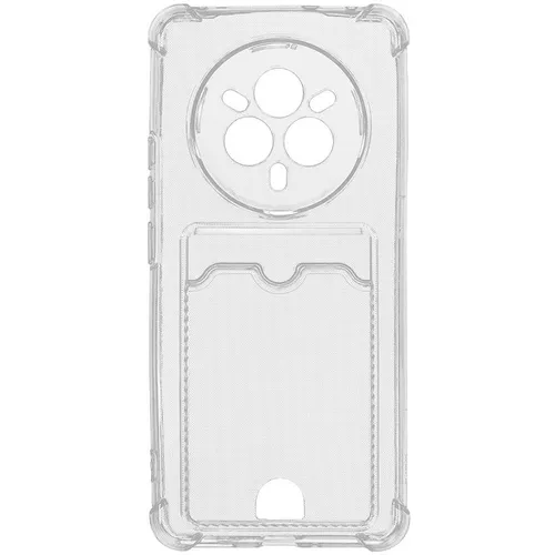 Чехол (клип-кейс) ZIBELINO Silicone Card Holder, для Realme 14 Pro, прозрачный [zsch-rlm-14-pro-cam-trn]