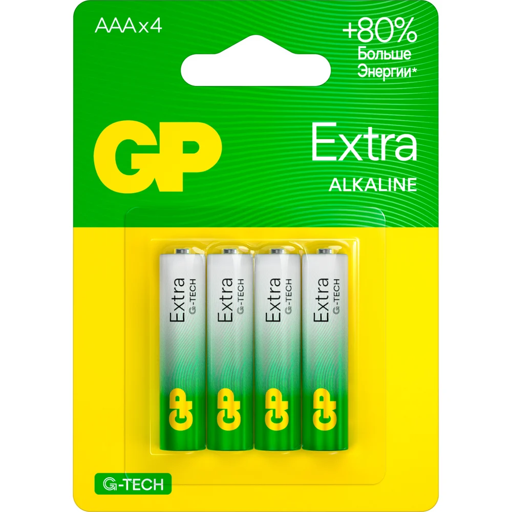 Батарейки GP Extra Alkaline 24AXA21-BC4