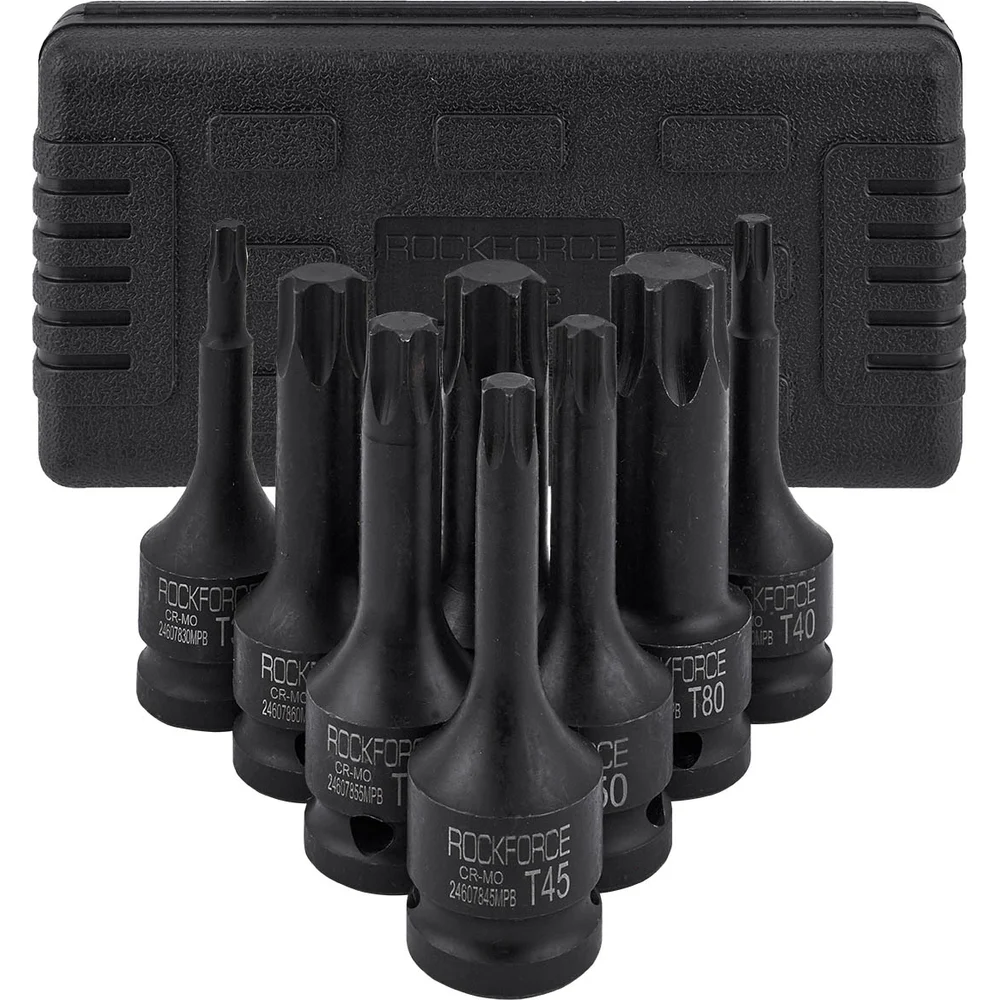 Набор головок-бит TORX ударных Rockforce 1/2", 8 предметов RF-4088MPB(16275)