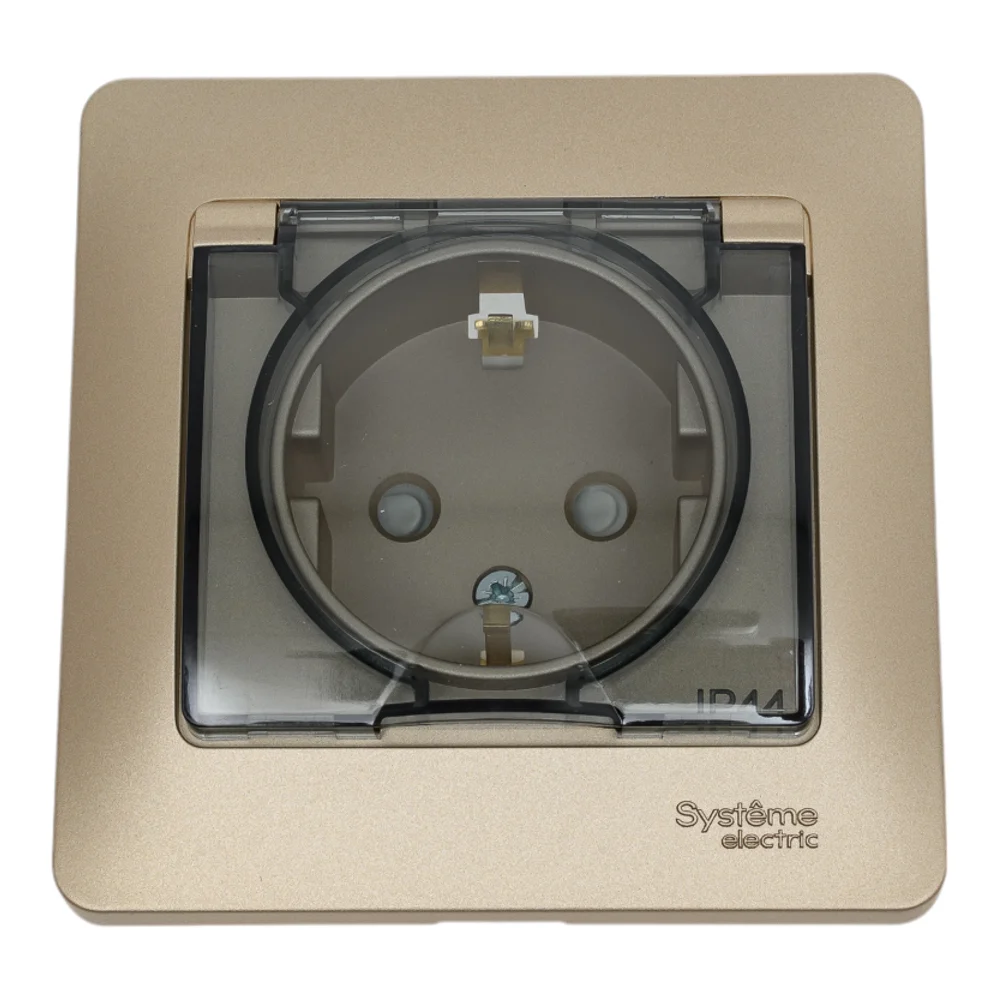 Розетка Systeme Electric Glossa Титан IP44