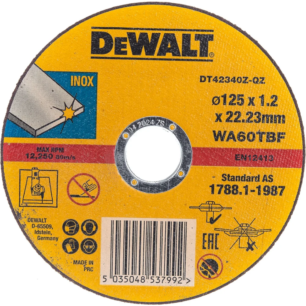 Круг отрезной по металлу INDUSTRIAL 125х22,2 мм Dewalt DT42340Z