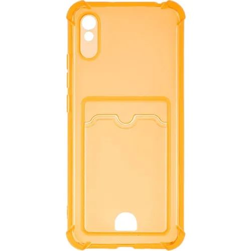 Чехол (клип-кейс) ZIBELINO Silicone Card Holder, для Xiaomi Redmi 9A, оранжевый [zsch-xmi-rdm-9a-cam-org]