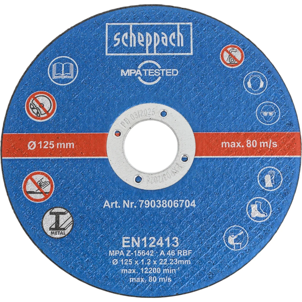 Набор отрезных дисков 12 шт 125x1.2x22.23 Scheppach 125X1.2X22.23
