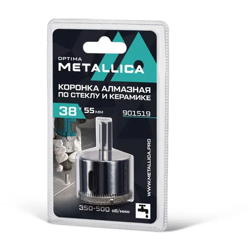 Коронка METALLICA 901519, по керамике, 38мм, 1шт
